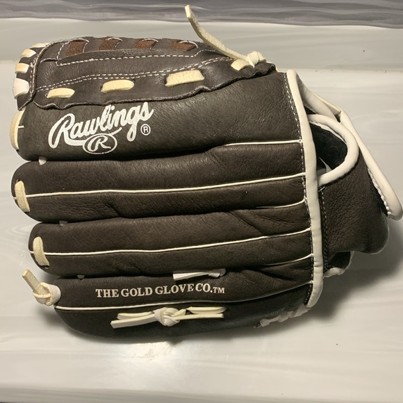 Rawlings Leather baseball Mitt Like NEW Basket weave highlight HFP120BRW 12 inch - Picture 8 of 11